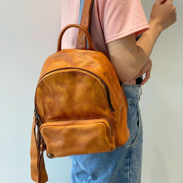 Small Ladies Leather Backpack Purse Rucksack Bags For Women Affordable