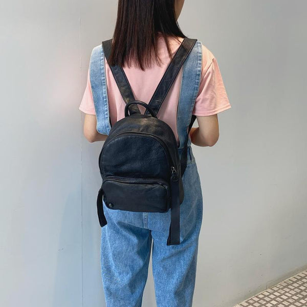 Small Ladies Leather Backpack Purse Rucksack Bags For Women Cool