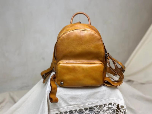 Small Ladies Leather Backpack Purse Rucksack Bags For Women Funky