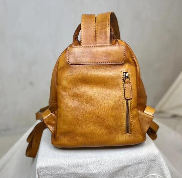 Small Ladies Leather Backpack Purse Rucksack Bags For Women Genuine-Leather
