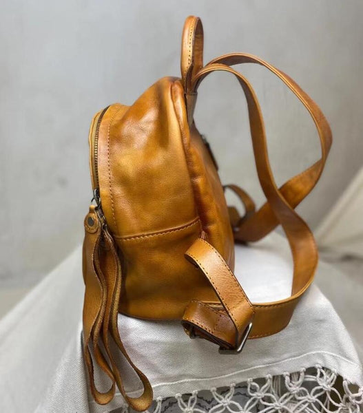 Small Ladies Leather Backpack Purse Rucksack Bags For Women Gift