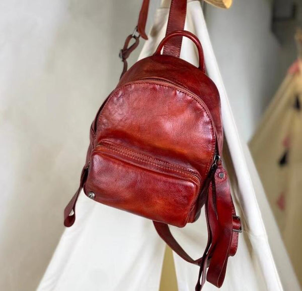 Small Ladies Leather Backpack Purse Rucksack Bags For Women Nice