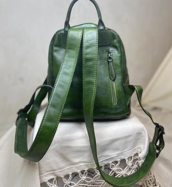 Small Ladies Leather Backpack Purse Rucksack Bags For Women Outside