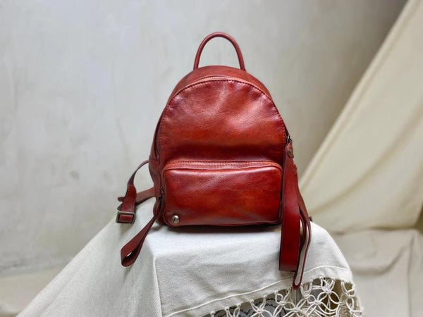Small Ladies Leather Backpack Purse Rucksack Bags For Women Small