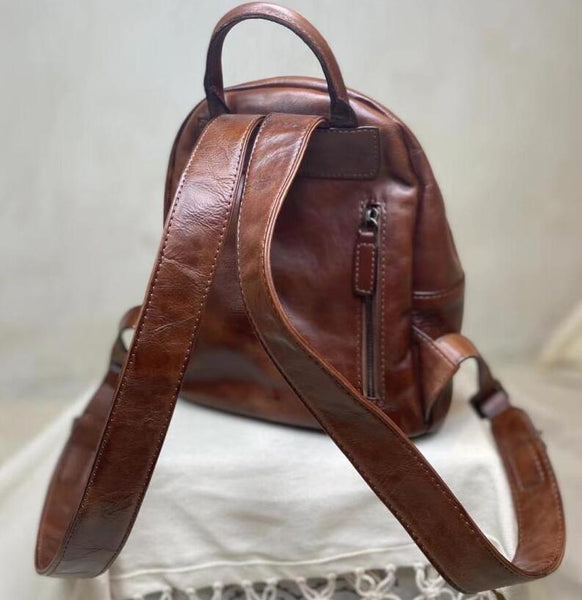 Small Ladies Leather Backpack Purse Rucksack Bags For Women Cute