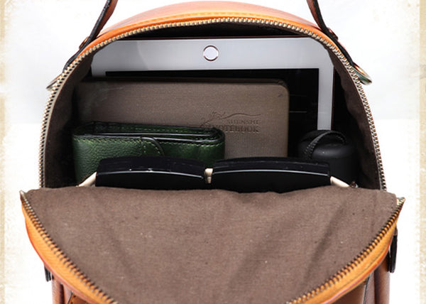 Small Ladies Embossed Leather Backpack Purse Rucksack Cross Shoulder Bag For Women Quality