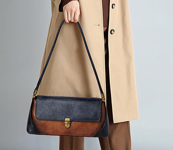 Small Ladies Leather Flap Shoulder Bag Genuine Leather Handbags For Women Funky