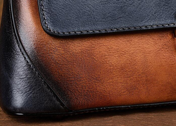 Small Ladies Leather Flap Shoulder Bag Genuine Leather Handbags For Women Handmade