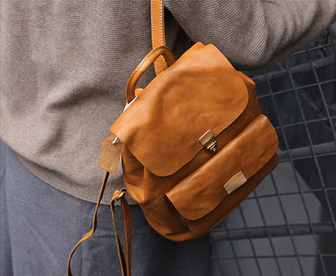 Small Ladies Leather Rucksack Leather Backpack Purse Bag For Women Durable