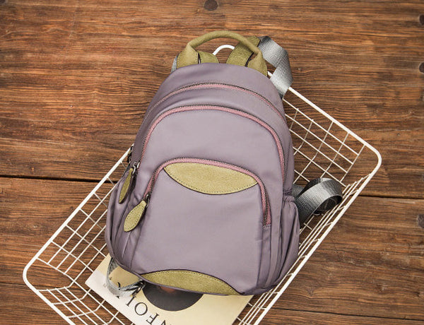 Small Ladies Lightweight Nylon Backpack Purse Waterproof Rucksack Bag For Women Cowhide