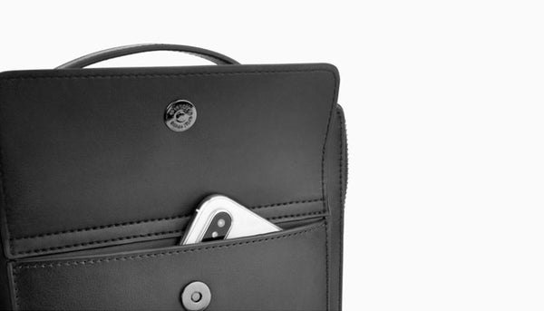 Small Ladies Square Leather Backpack Purse Black Leather Rucksack Handbag For Women Details