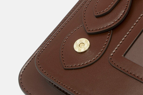 Small Ladies Square Leather Flap Backpack Purse Knapsack for Women Nice