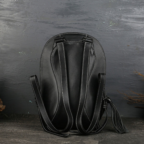 Small Ladies Tooled Leather Backpack Purse Boho Rucksack Bag For Women Best