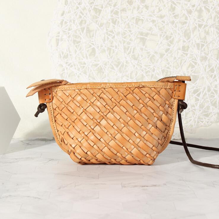 Small Ladies Woven Leather Crossbody Purse Cross Shoulder Bag For Women Affordable