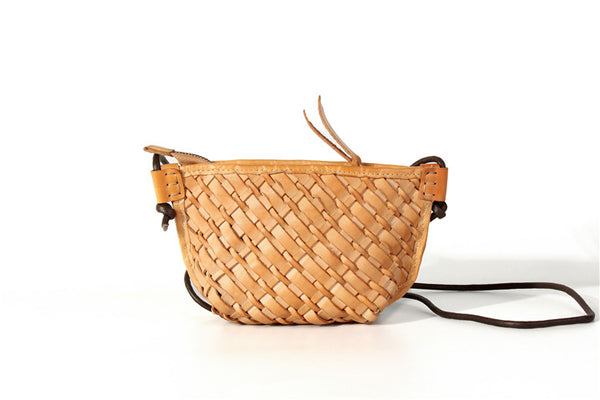 Small Ladies Woven Leather Crossbody Purse Cross Shoulder Bag For Women Fashion