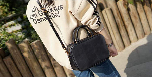 Small Leather Over the Shoulder Purse Bags Crossbody Handbags for Ladies Handmade