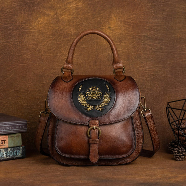 Small Leather Rucksack Handbag Leather Backpack Purse For Women Aesthetic