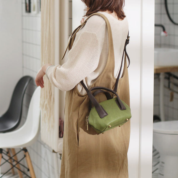 Small Pink Leather Satchel Handbags Over The Shoulder purse for Women Boutique