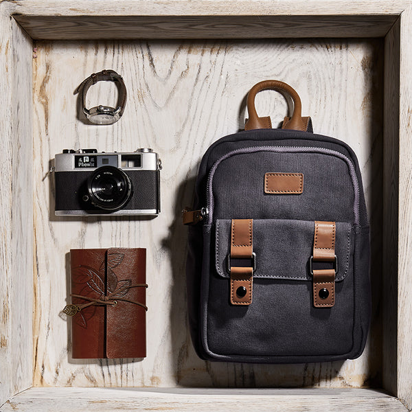 Vintage Women's Canvas Leather Travel Backpack Purse Rucksack for Women Affordable
