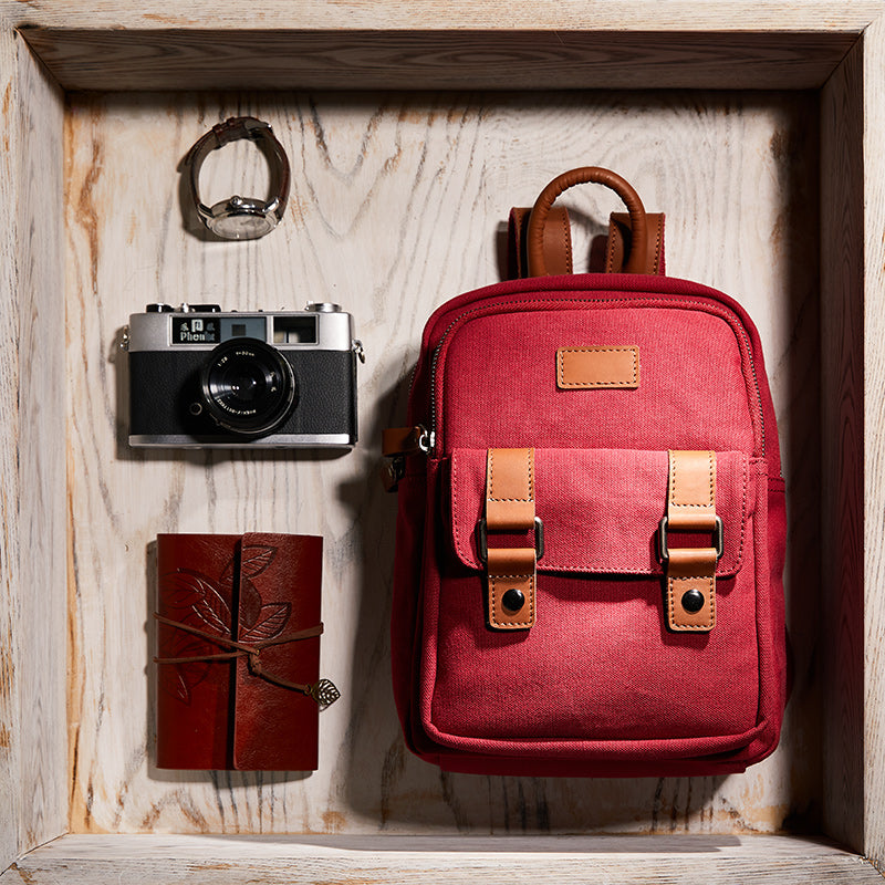 Vintage Women's Canvas Leather Travel Backpack Purse Rucksack for Women Beautiful