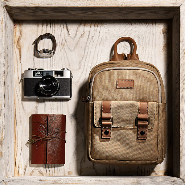 Vintage Women's Canvas Leather Travel Backpack Purse Rucksack for Women Best