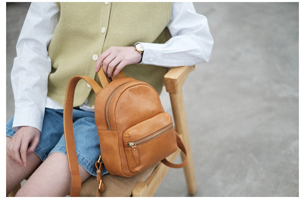 Small Rucksack Womens Leather Stylish Backpacks For Women Casual