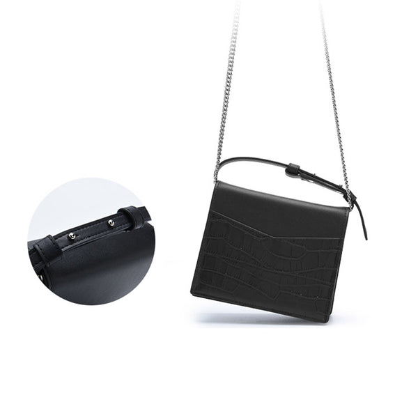 Small Women's Black Crossbody Bag Leather Handbags Purses for Women Boutique