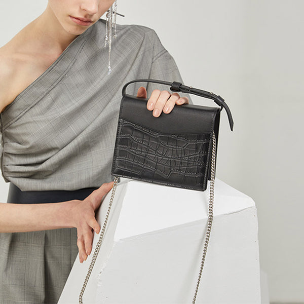 Small Women's Black Crossbody Bag Leather Handbags Purses for Women beautiful