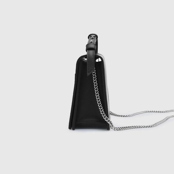 Small Women's Black Crossbody Bag Leather Handbags Purses for Women black