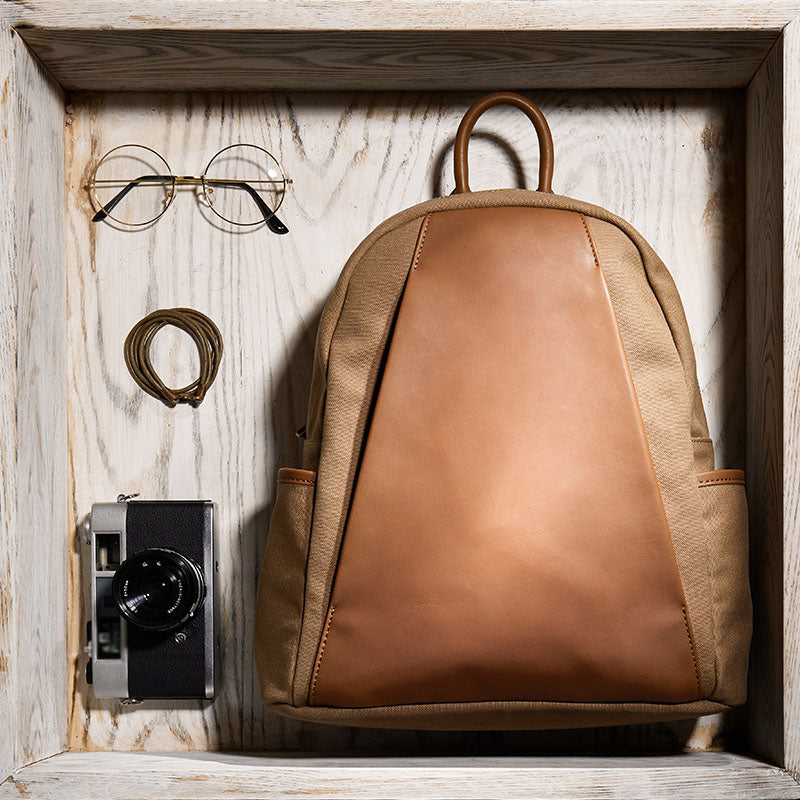 Small Women's Canvas Leather Backpack Purse Handbags for Women Best