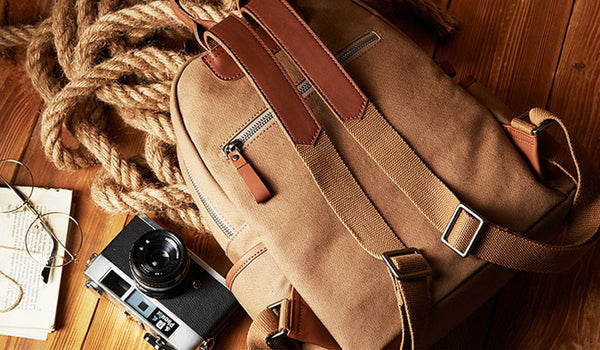 Small Women's Canvas Leather Backpack Purse Handbags for Women Details
