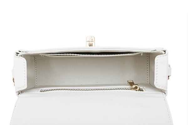 Small Women's Chain Strap Leather Crossbody Satchel With Bamboo Handle Handbags For Women