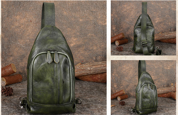 Small Women's Crossbody Chest Bag Leather Sling Bags For Women Chic