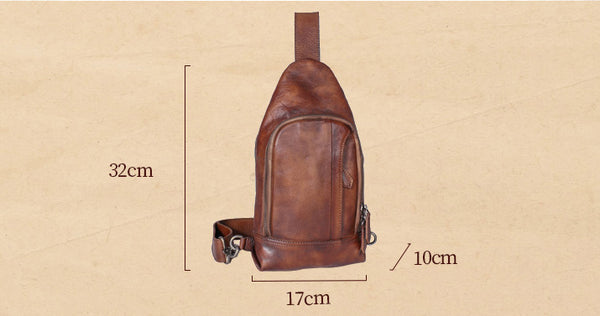 Small Women's Crossbody Chest Bag Leather Sling Bags For Women Classic