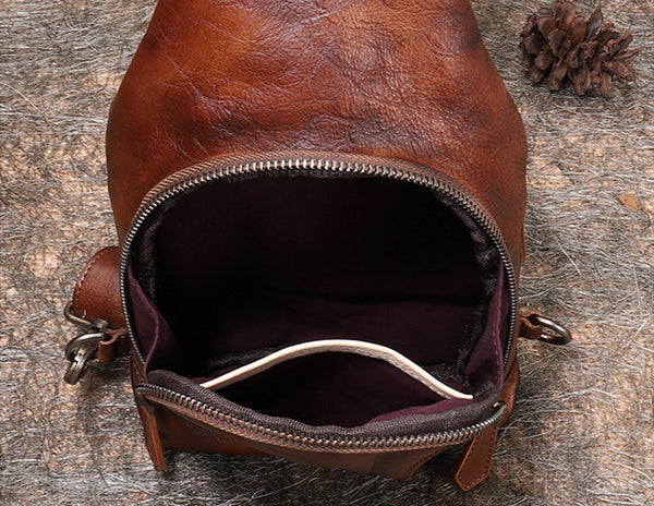 Small Women's Crossbody Chest Bag Leather Sling Bags For Women Inside
