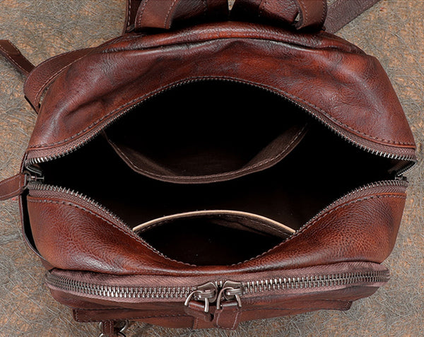 Small Women's Genuine Leather Backpack Bags Purse Stylish Backpacks for Women Cowhide