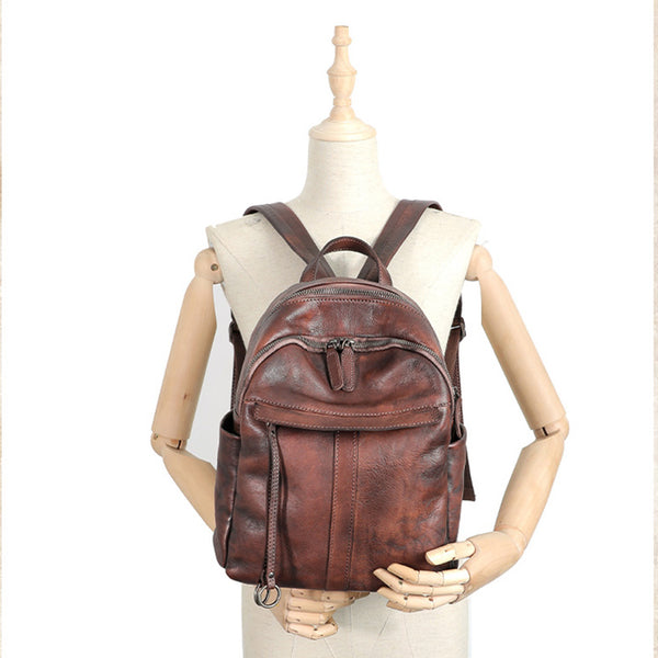 Small Women's Genuine Leather Backpack Bags Purse Stylish Backpacks for Women Durable