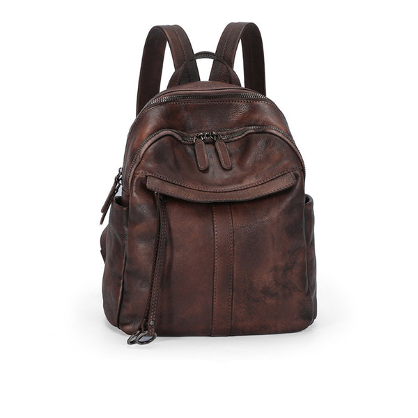 Small Women's Genuine Leather Backpack Bags Purse