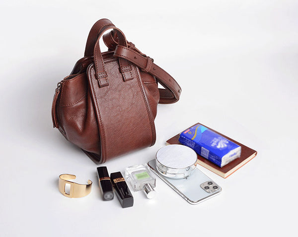 Small Women's Genuine Leather Handbags Crossbody Sling Bag Purse For Women Funky