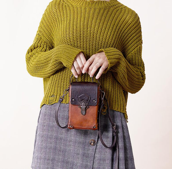Small Women's Genuine Leather Handbags Leather Crossbody Bag For Women Chic