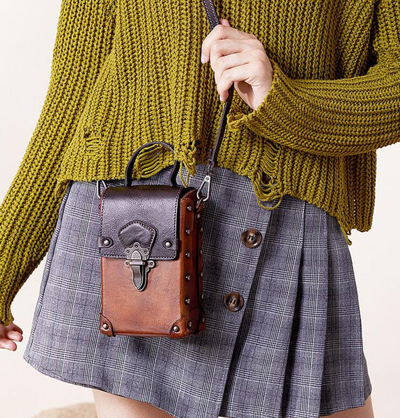 Small Women's Genuine Leather Handbags Leather Crossbody Bag For Women Cool