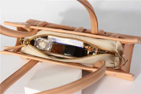 Small Women's Genuine Leather Handbags Woven Leather Shoulder Purse For Women Durable