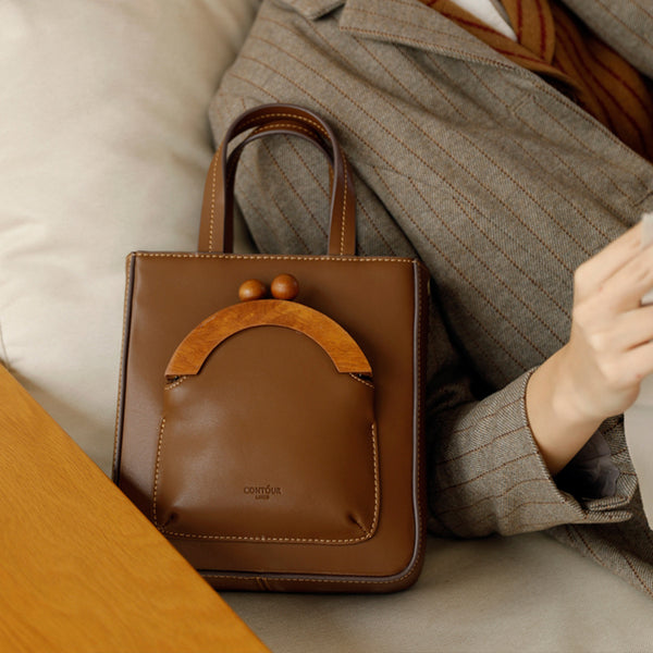 Small Women's Genuine Leather Crossbody Tote Bags Handbags Purse for Women