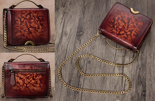 Small Women's Leather Crossbody Satchel Bag Purse Shoulder Handbags for Women Chic