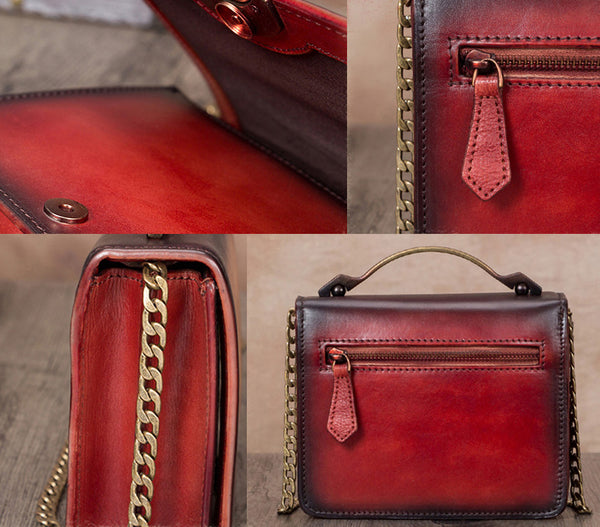 Small Women's Leather Crossbody Satchel Bag Purse Shoulder Handbags for Women Cowhide