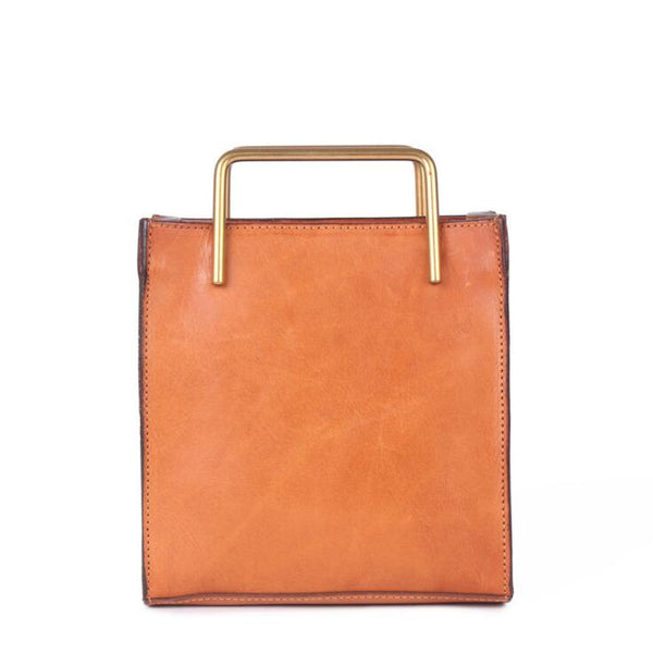 Small Women's Leather Crossbody Tote Bag Genuine Leather Handbags For Women Brown