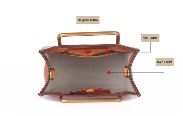 Small Women's Leather Crossbody Tote Bag Genuine Leather Handbags For Women Inside