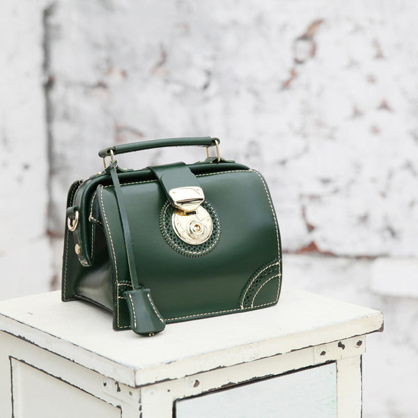 Small Women's Leather Doctor Bag Purse Shoulder Handbags Side Bag for Women Details