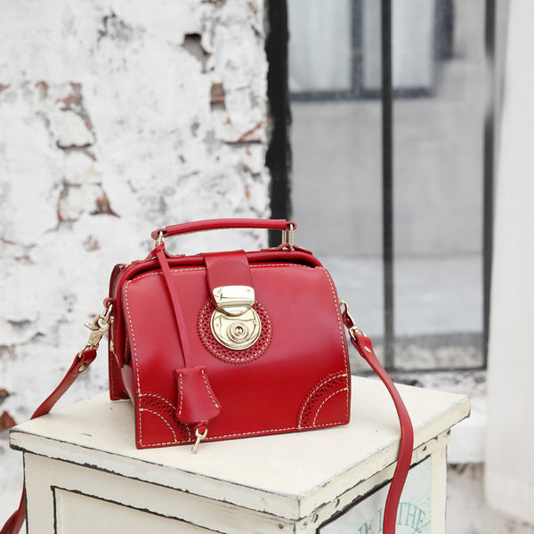 Small Women's Leather Doctor Bag Purse Shoulder Handbags Side Bag for Women Original