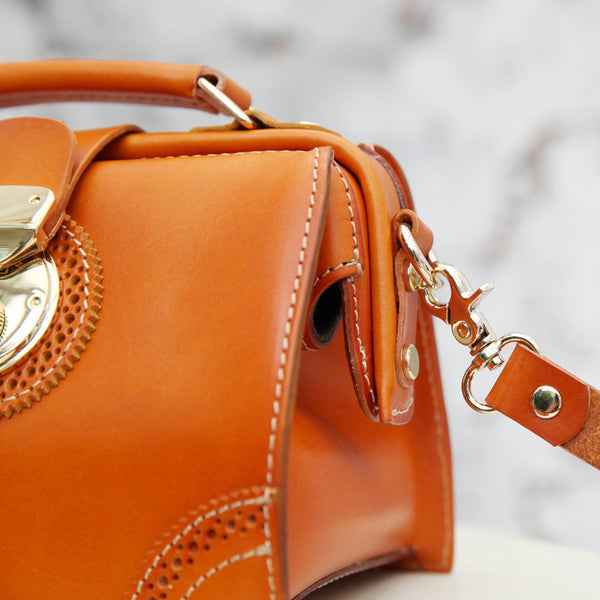 Small Women's Leather Doctor Bag Purse Shoulder Handbags Side Bag for Women Unique